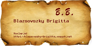 Blazsovszky Brigitta névjegykártya